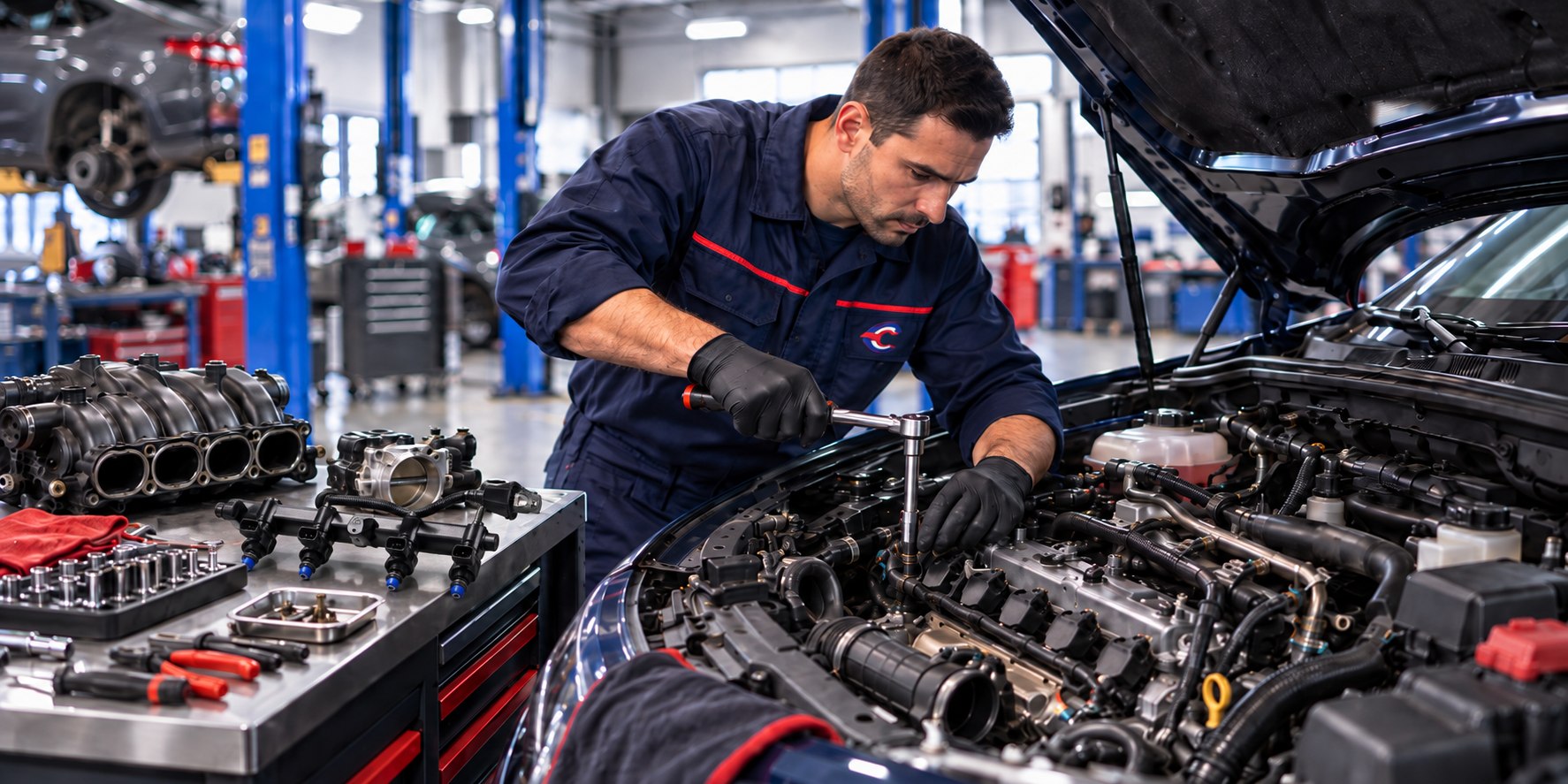 Photo : moteur, injecteurs ou bougies